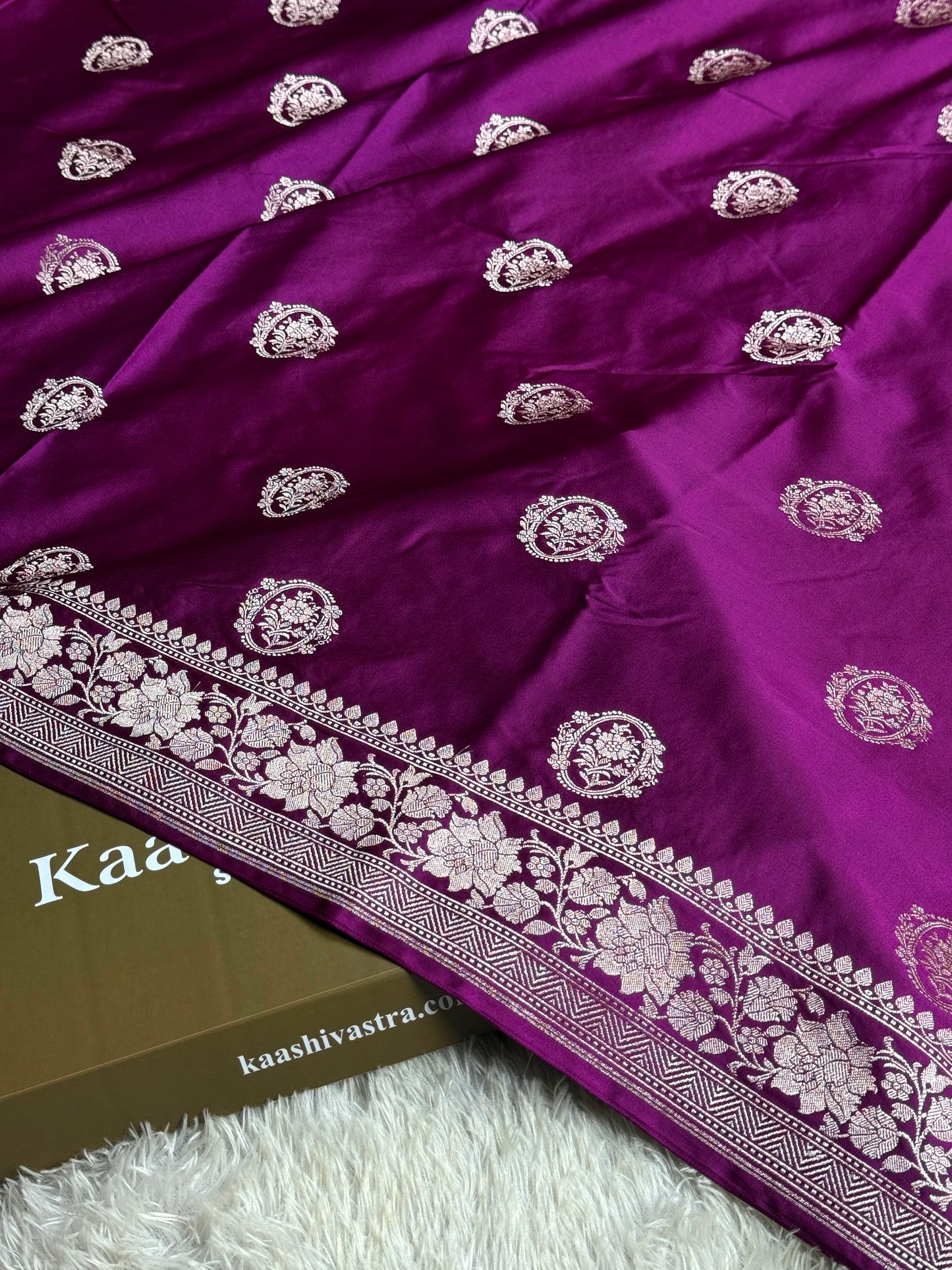 Purple color premium Banarasi Mashru katan silk saree MK251