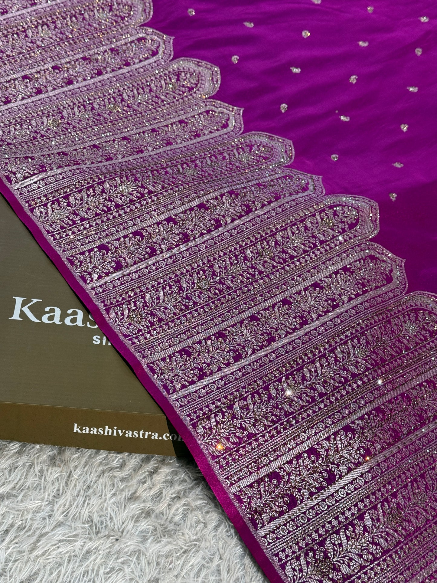 Bridal Majanta colour premium Banarasi Mashru katan silk saree MK268