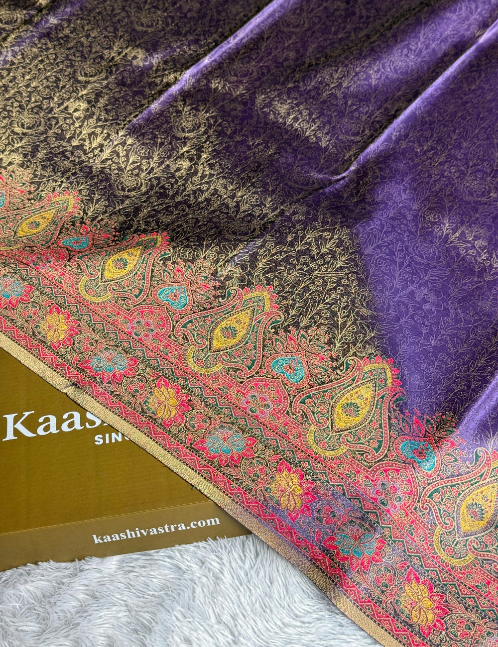 Purple colour premium banarasi soft tissue silk saree TS111