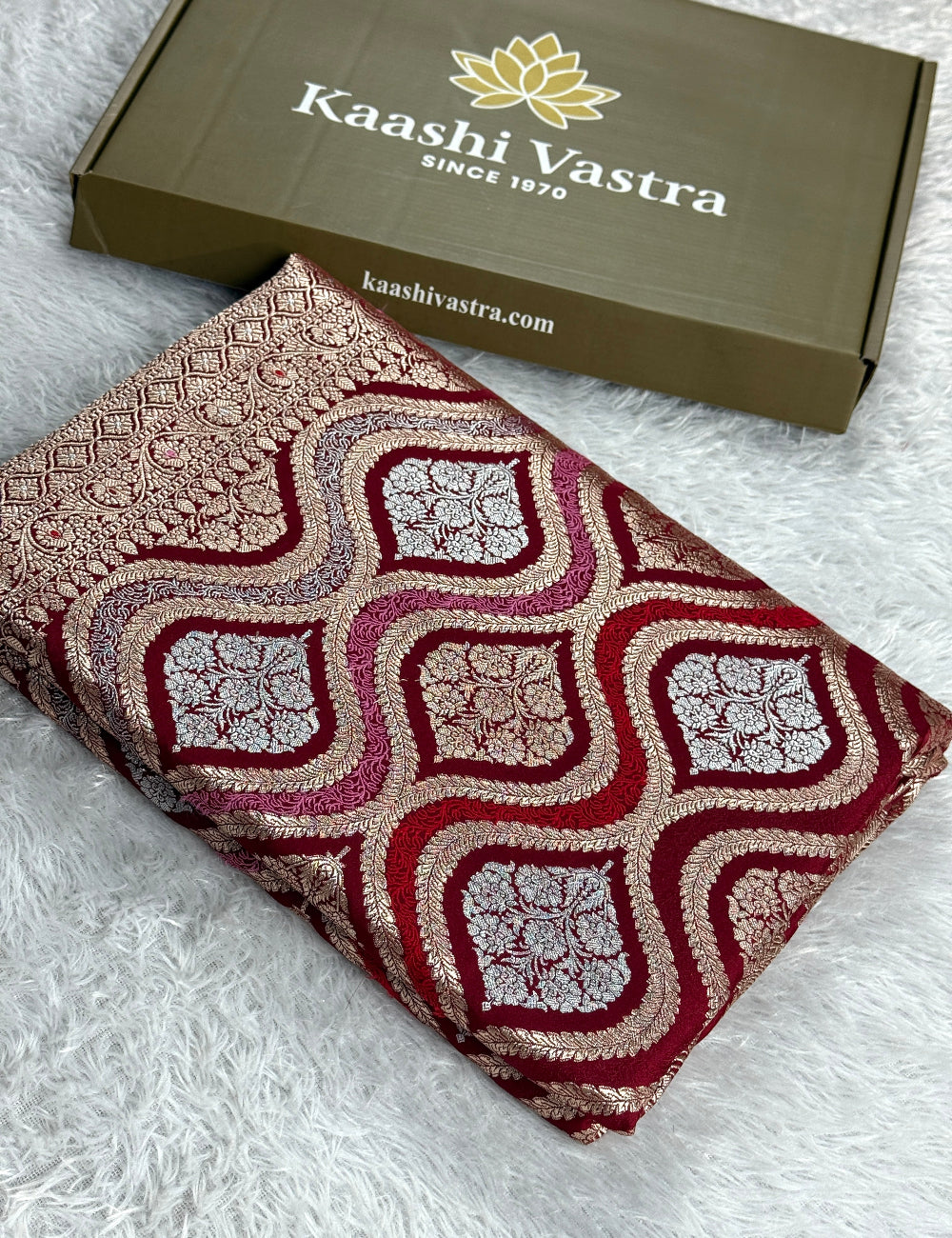Maroon color premium Banarasi Mashru katan silk saree MK206