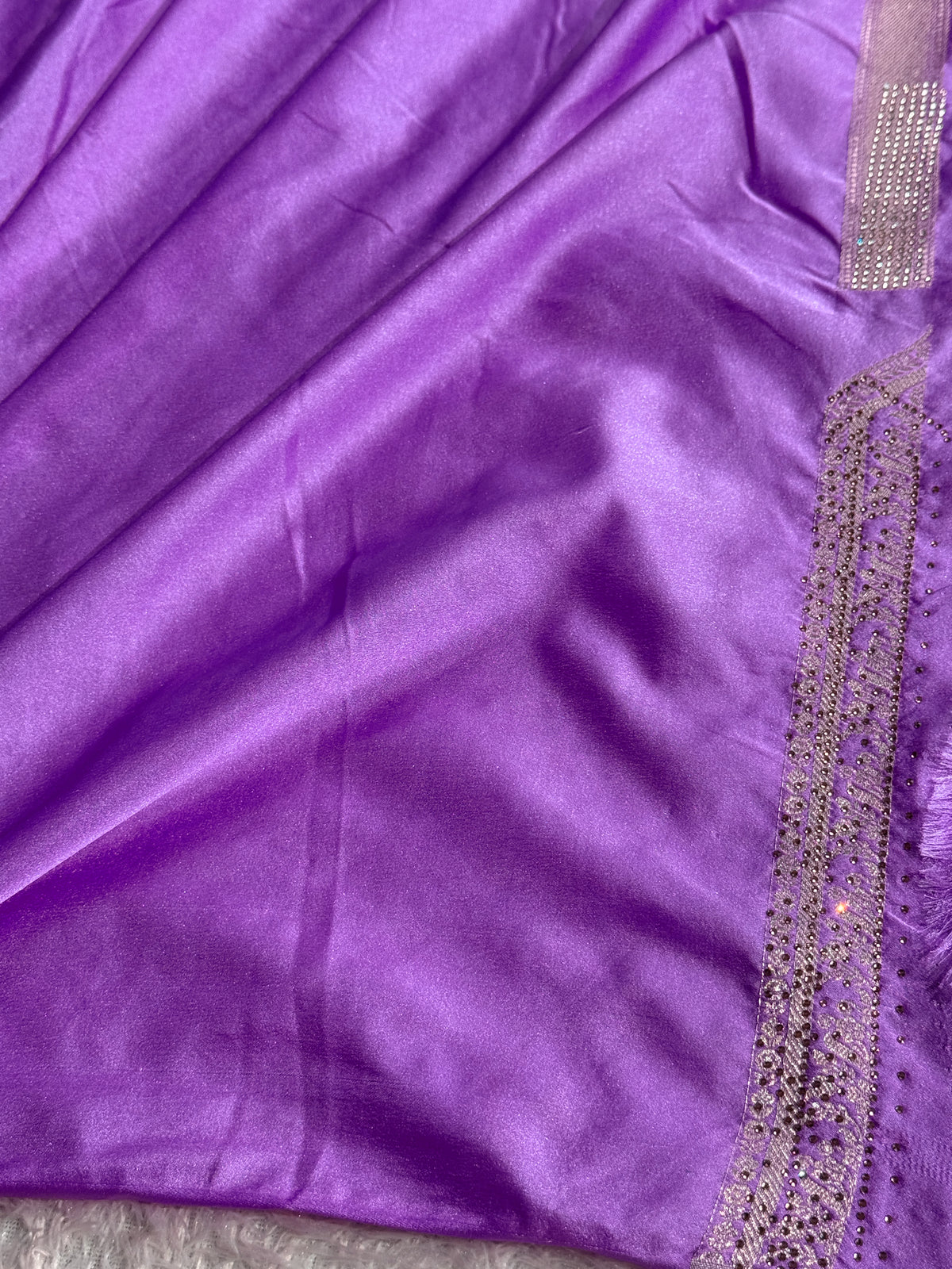 Bridal Lavender colour premium Banarasi Mashru katan silk saree MK268