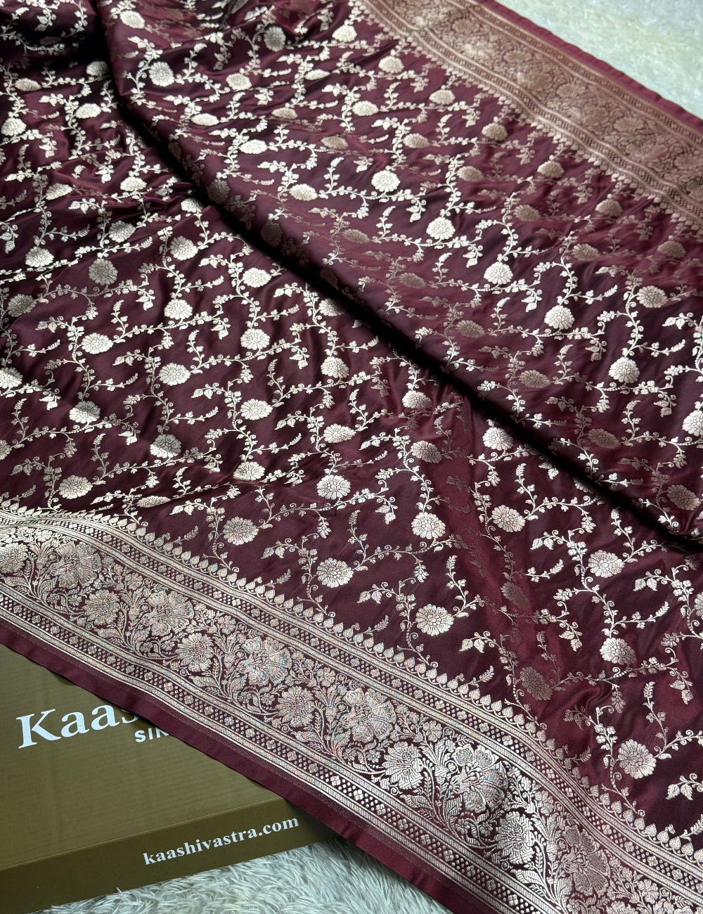 Coffee brown color premium Banarasi Mashru katan silk saree MK265