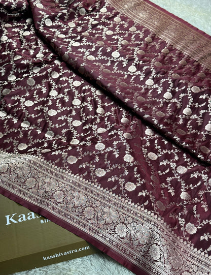 Coffee brown color premium Banarasi Mashru katan silk saree MK265