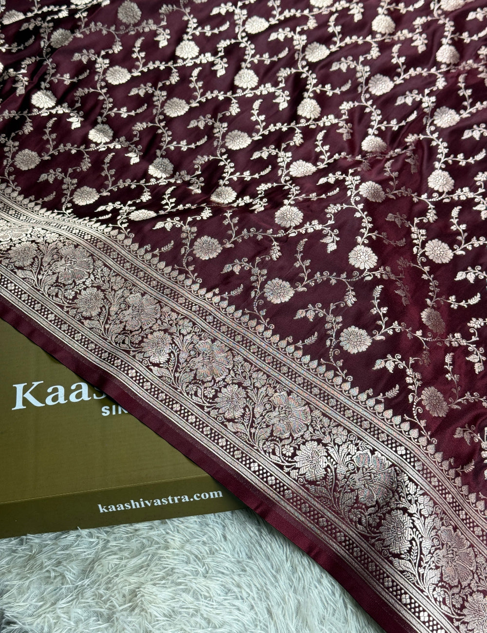 Coffee brown color premium Banarasi Mashru katan silk saree MK265