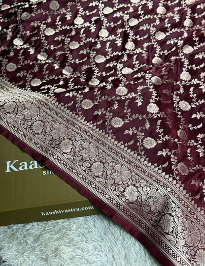 Coffee brown color premium Banarasi Mashru katan silk saree MK265