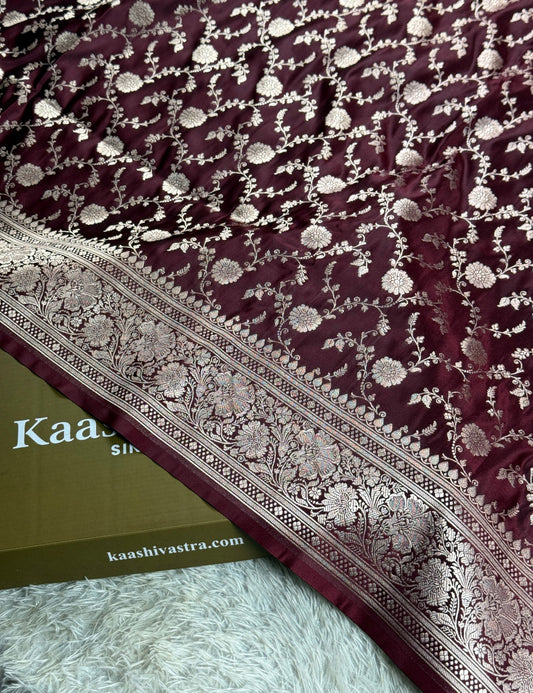 Coffee brown color premium Banarasi Mashru katan silk saree MK265