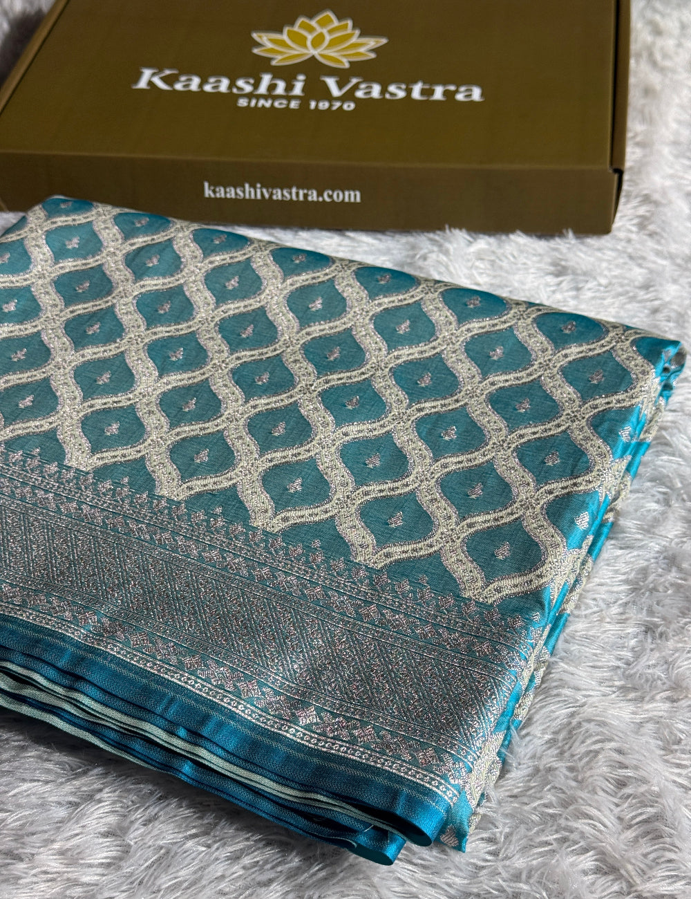 Sky blue colour premium Banarasi Mashru katan silk saree MK278