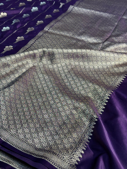 Purple color Banarasi Mashru katan silk saree MK158