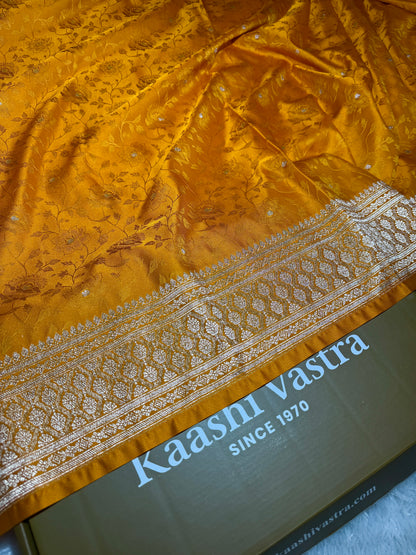 Mustard premium Banarasi Mashru katan silk saree MK213