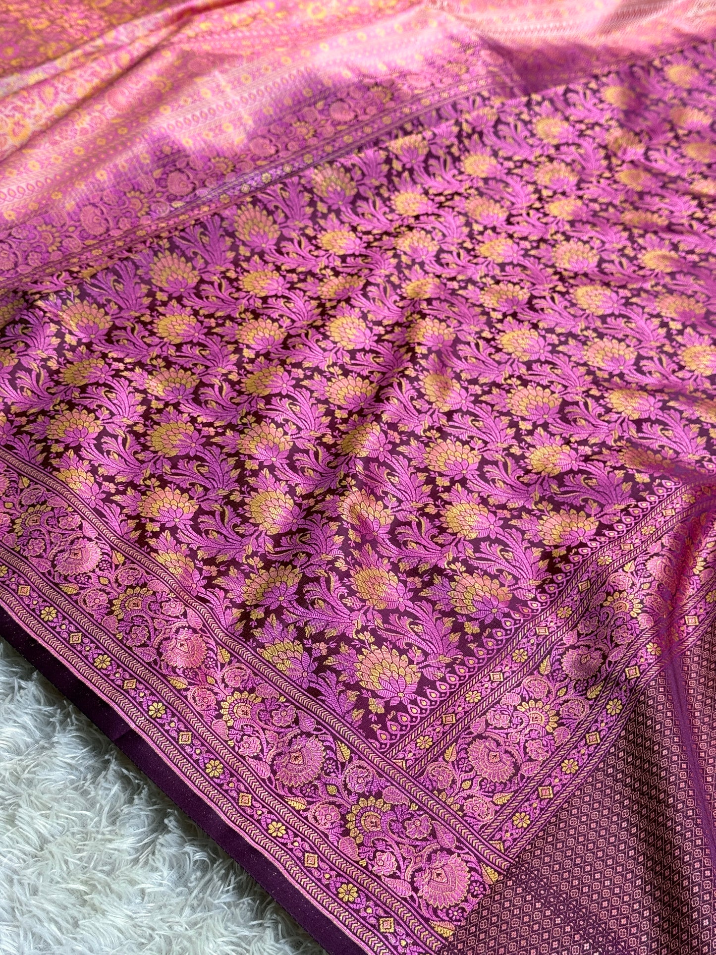 Pink color premium jamawar katan tanchui soft silk saree JKT101