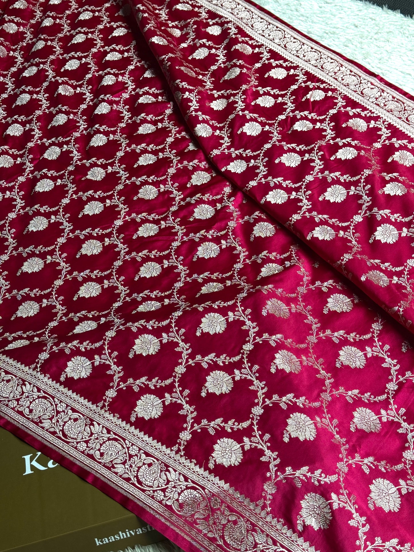 Hot pink colour Premium Banarasi Mashru katan silk saree MK251
