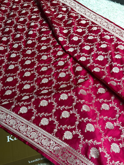 Hot pink colour Premium Banarasi Mashru katan silk saree MK251