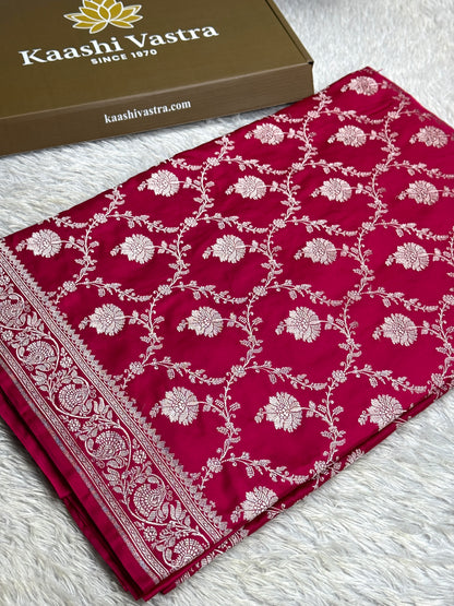 Hot pink colour Premium Banarasi Mashru katan silk saree MK251