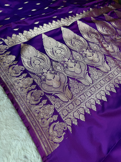 Baigni premium Banarasi Mashru katan silk saree MK224
