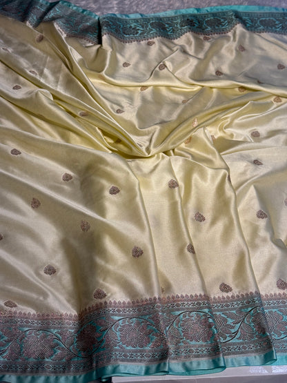 Premium contrast Banarasi Mashru katan silk saree MK197