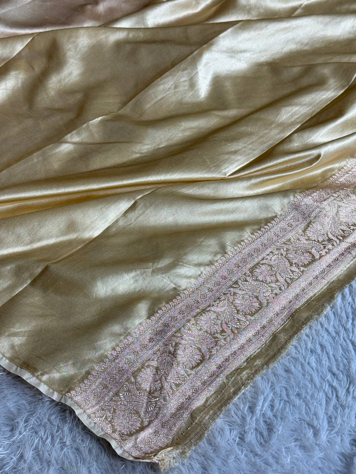 Maroon with cream premium Banarasi Mashru katan silk saree MK182