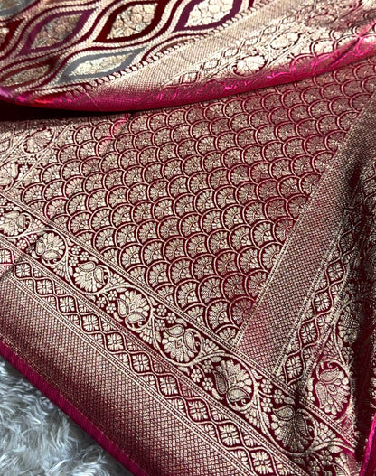 Banarasi pure soft satin pashmina silk saree