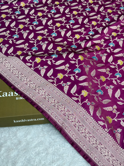 Majanta colour premium Banarasi tilfi Mashru katan silk saree MK318