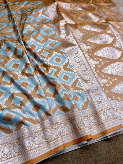 Banarasi mashru katan silk saree minakari work MK126
