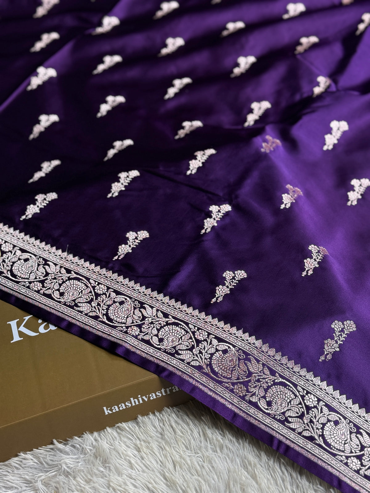 Purple Color premium Banarasi Mashru katan silk saree MK249