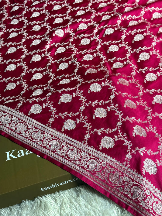 Hot pink colour Premium Banarasi Mashru katan silk saree MK251