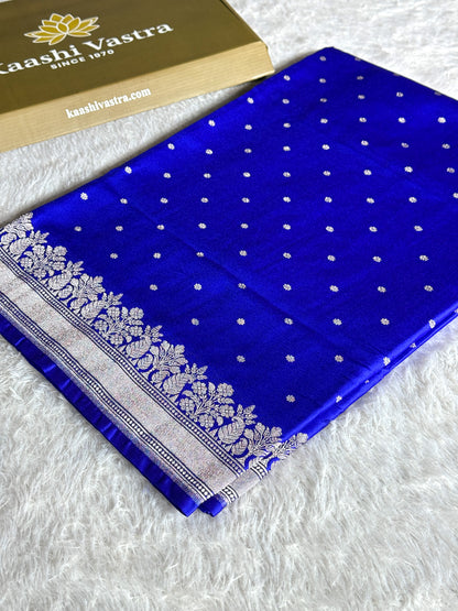 Royal blue premium Banarasi Mashru katan silk saree MK233
