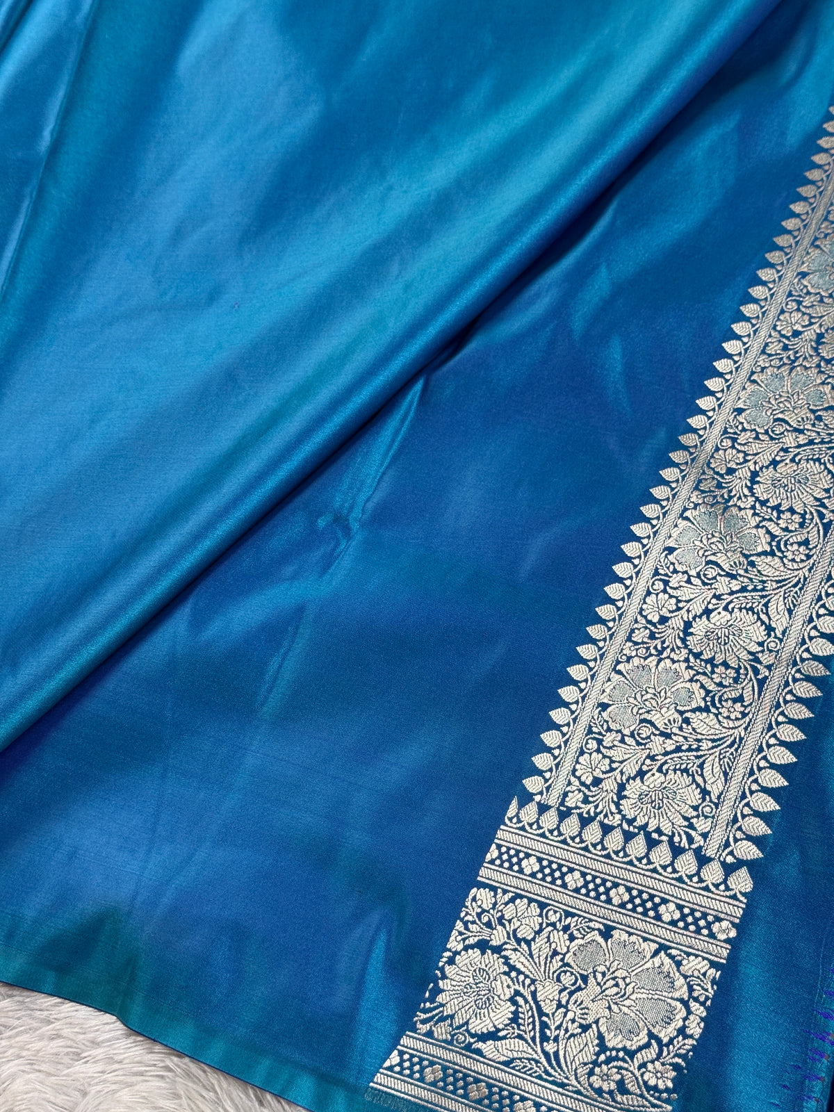 Light blue color Premium Banarasi Mashru katan silk saree MK265