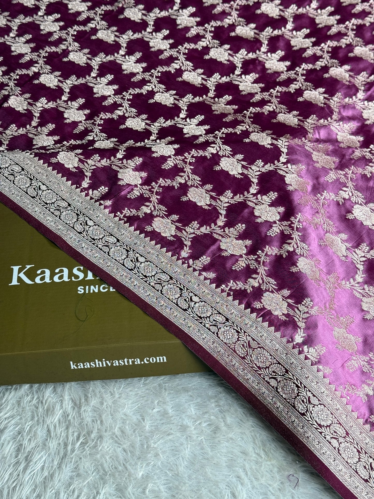 Onion pink with brown colour premium Banarasi Mashru katan silk saree MK285