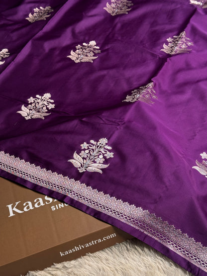 Purple color premium Banarasi Mashru katan silk saree MK264