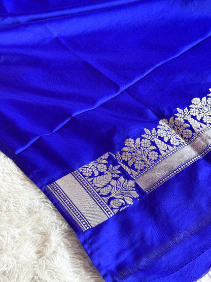 Royal blue premium Banarasi Mashru katan silk saree MK233