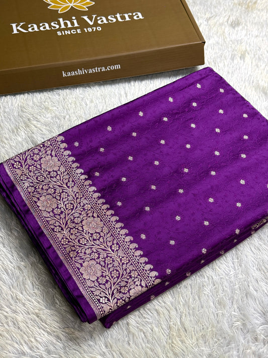 Purple color premium Banarasi tanchui Mashru katan silk saree MK261