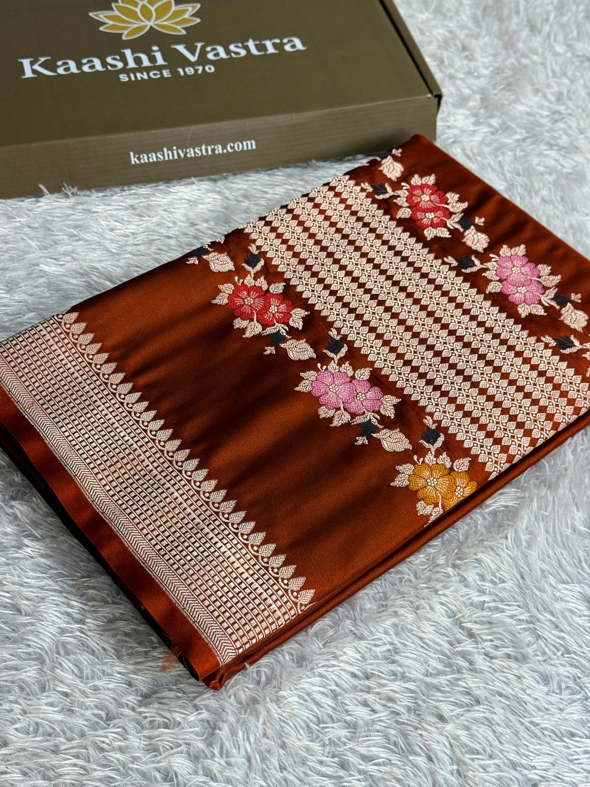 Dark mustard colour premium Banarasi Mashru katan silk saree MK332