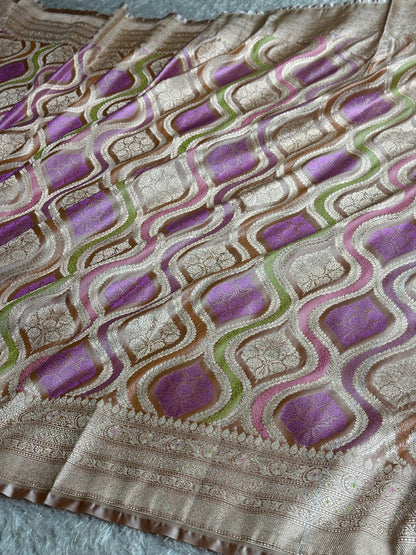 Premium Banarasi tilfi Mashru katan silk saree MK206