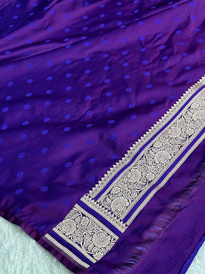 Purple colour premium Banarasi Mashru katan silk saree MK324