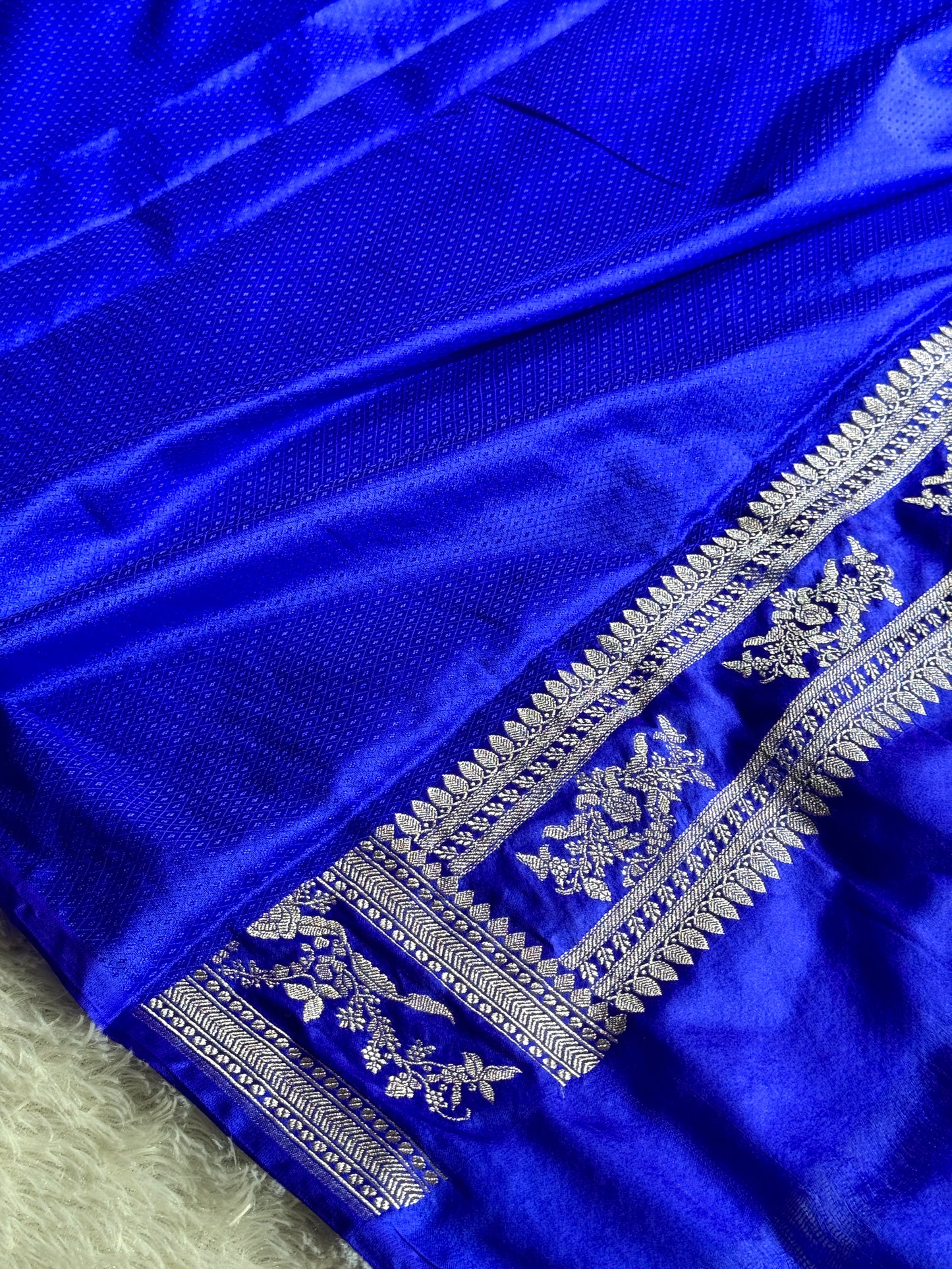 Royal blue premium Banarasi Mashru katan silk saree MK225