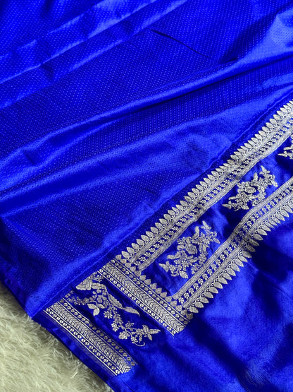 Royal blue premium Banarasi Mashru katan silk saree MK225