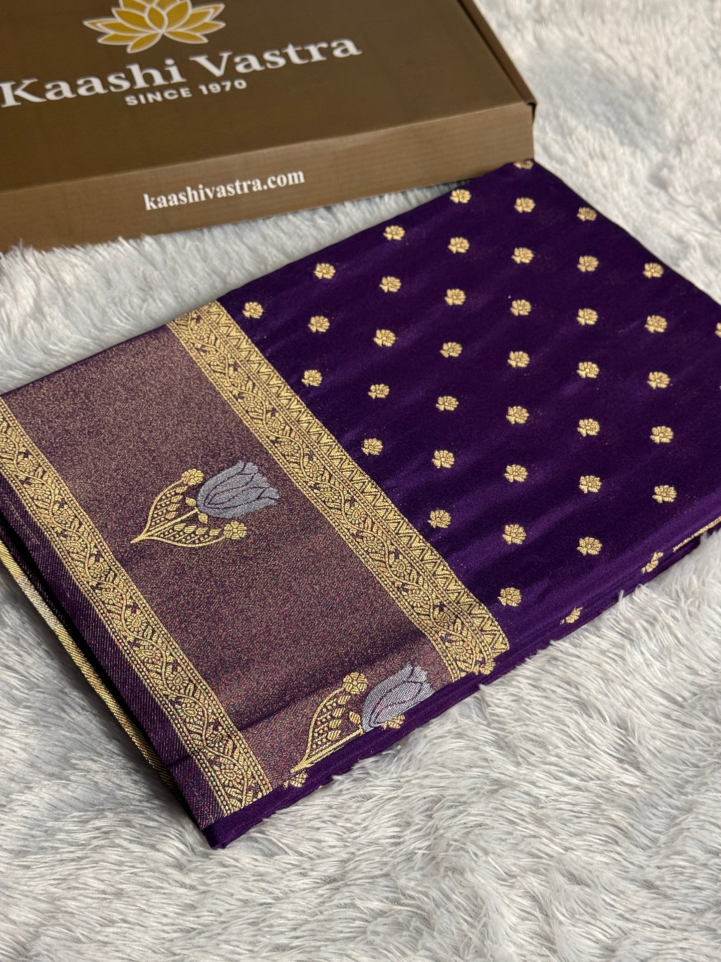Purple colour premium Banarasi georgette silk saree CR117