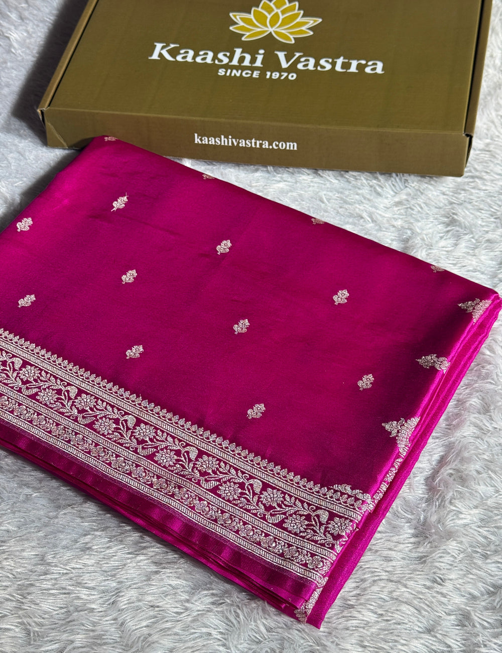 Rani pink premium Banarasi Mashru katan silk saree MK271