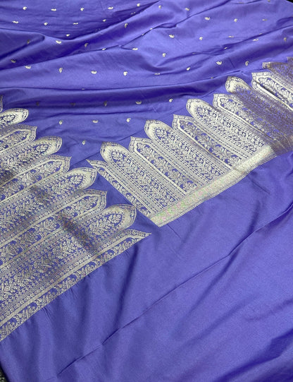 Lavender colour premium Banarasi Mashru Katan silk saree MK189