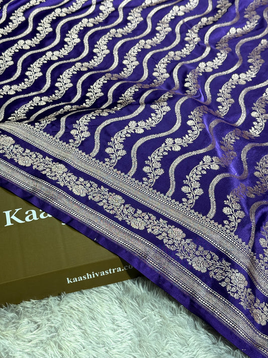 Purple color premium Banarasi Mashru katan silk saree MK257