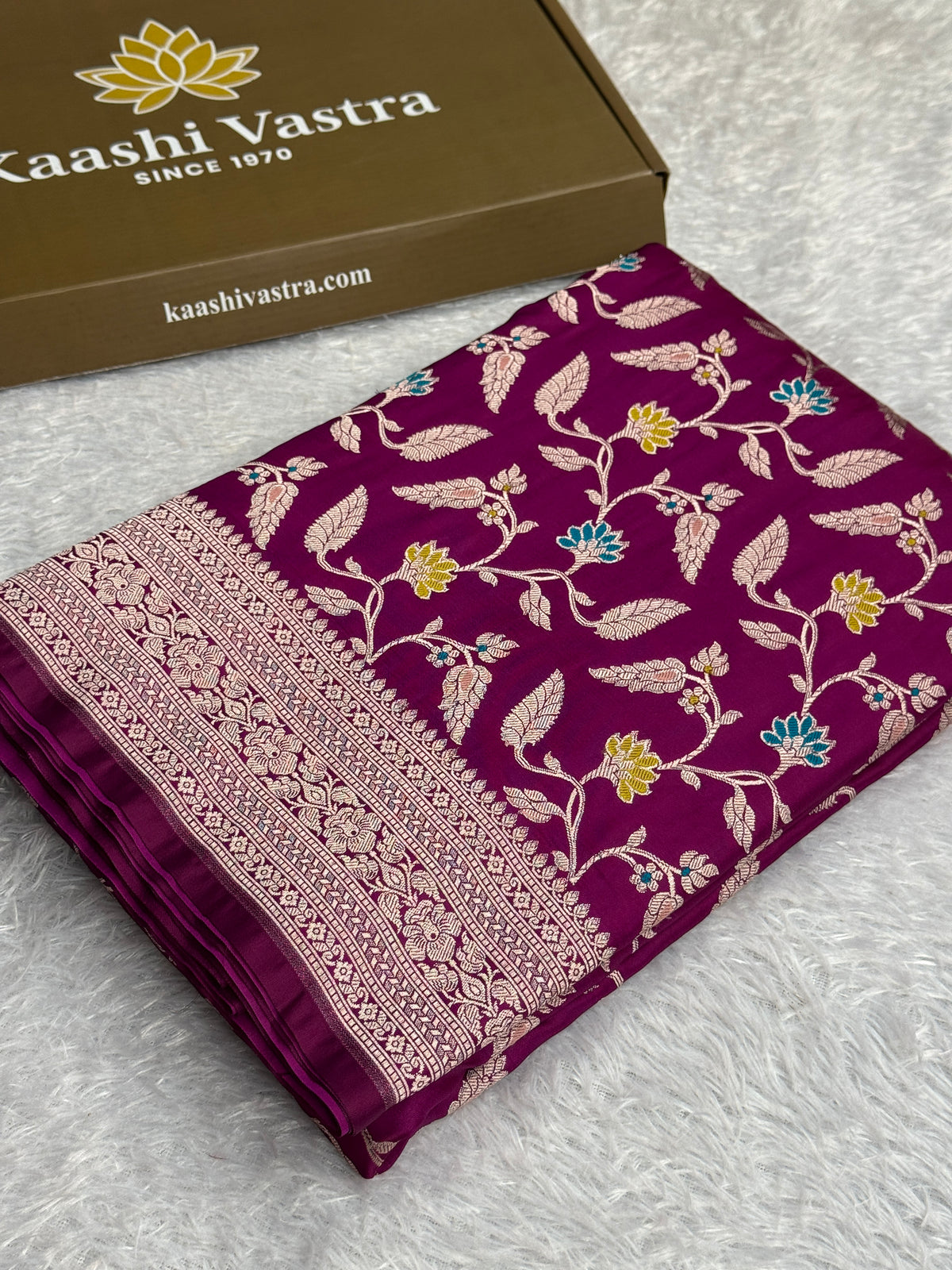 Majanta colour premium Banarasi tilfi Mashru katan silk saree MK318