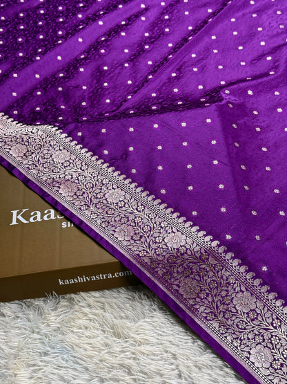 Purple color premium Banarasi tanchui Mashru katan silk saree MK261