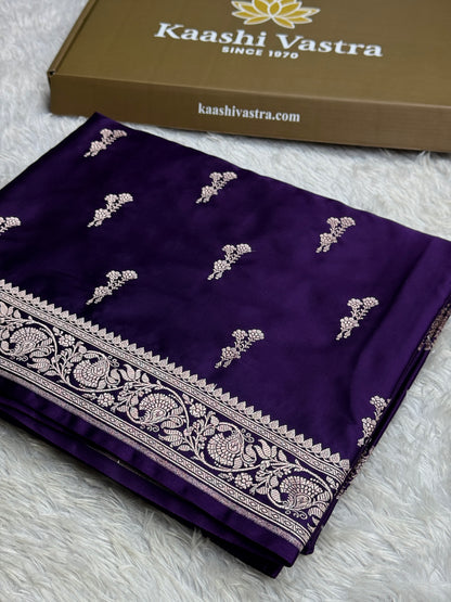 Purple Color premium Banarasi Mashru katan silk saree MK249