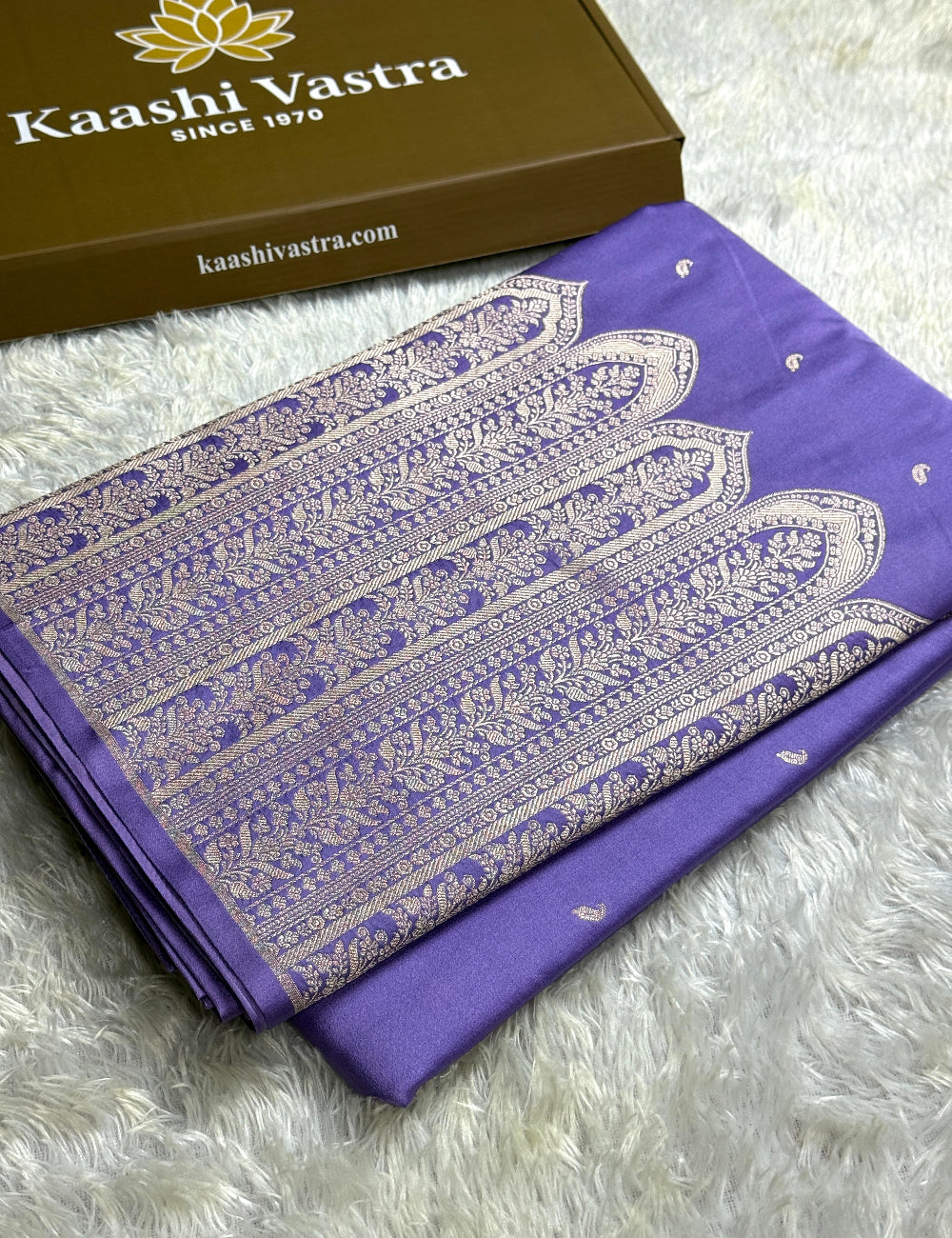 Lavender colour premium Banarasi Mashru Katan silk saree MK189