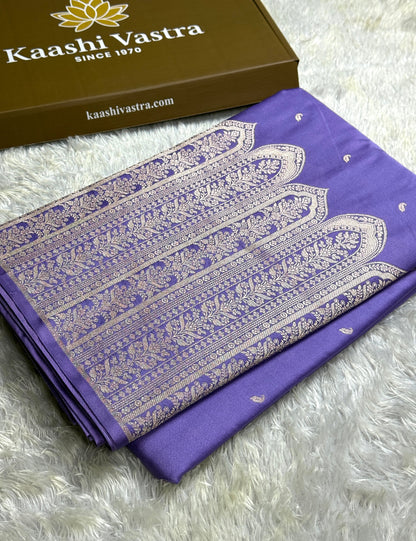 Lavender colour premium Banarasi Mashru Katan silk saree MK189