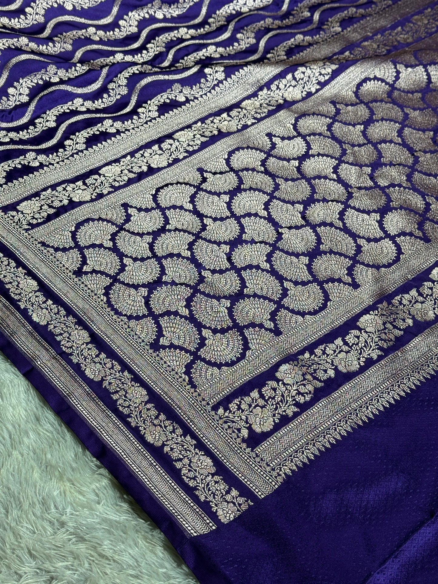 Purple color premium Banarasi Mashru katan silk saree MK257