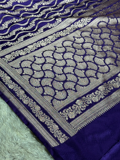 Purple color premium Banarasi Mashru katan silk saree MK257