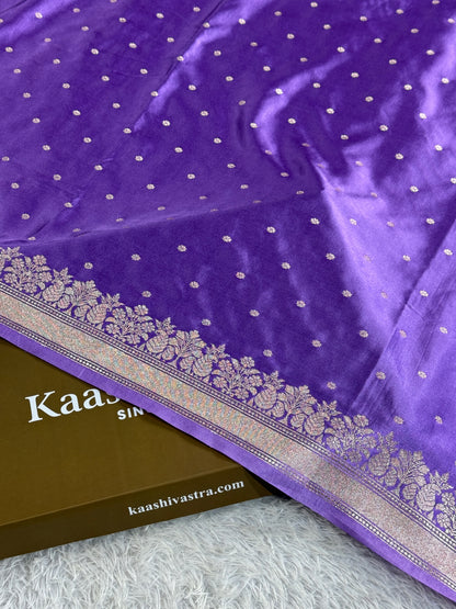 Lavender color premium Banarasi Mashru katan silk saree MK233