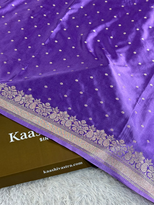 Lavender color premium Banarasi Mashru katan silk saree MK233