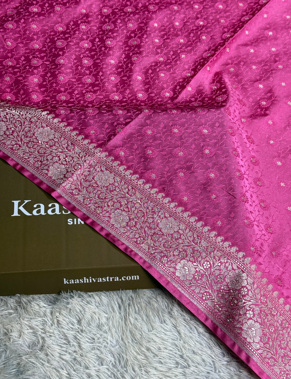 Pink colour premium Banarasi tanchui Mashti Katan silk saree MK261